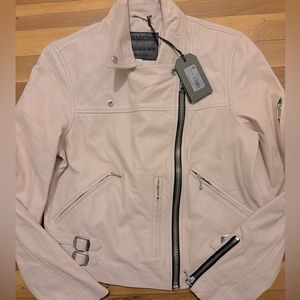 NWT All Saints Nude Pink Leather Jacket